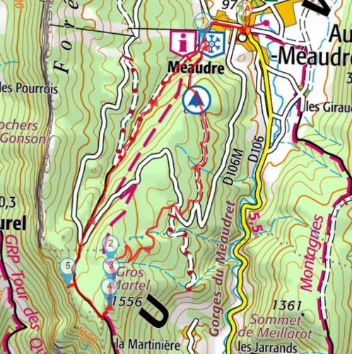 Randonnée Gros Martel trace IGN visorando