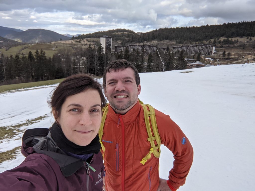 Selfie devant le balcon de Villard, en contrebas
