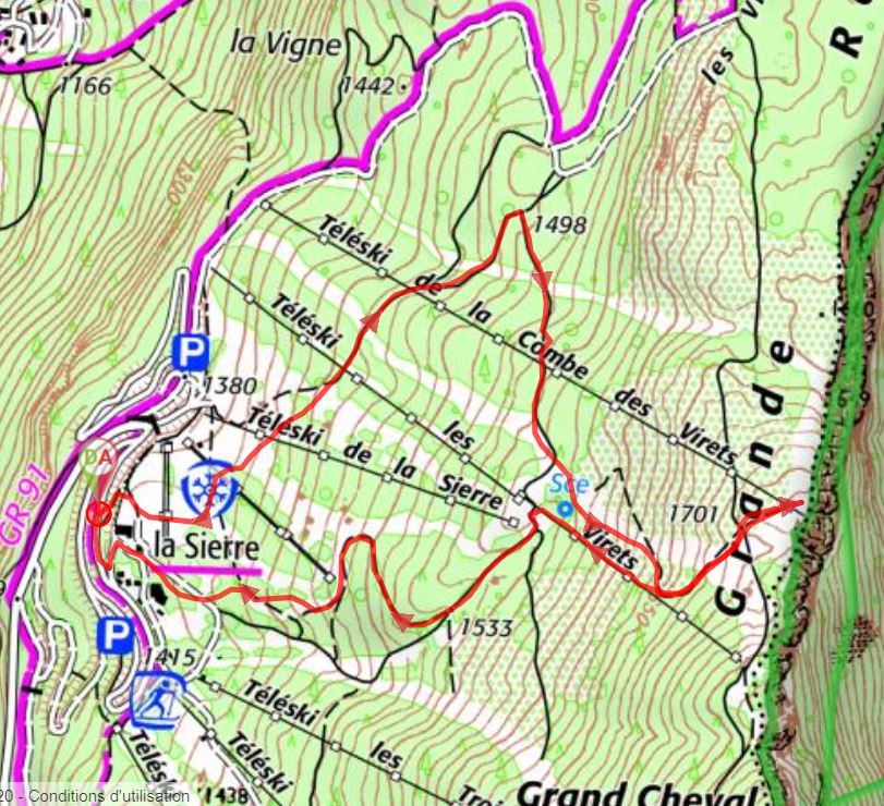Carte IGN du Vertige des cimes