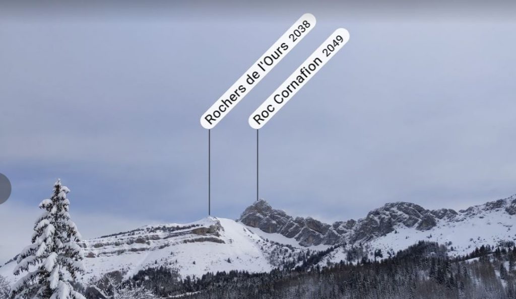 les sommets depuis la rando en raquettes avant d'arriver au Roybon